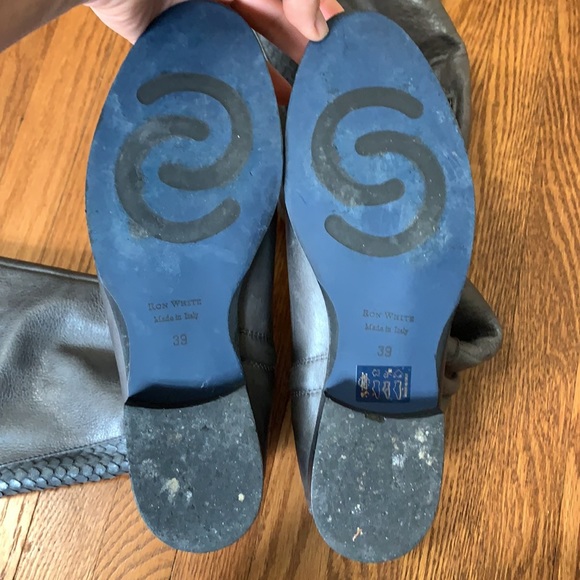 Ron White Dark Grey Tall Leather Boots - Picture 3 of 9